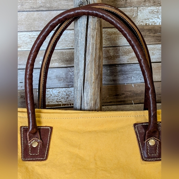 Myra Supine Canvas & Leather With Concho & Studs Handbag - Picture 13 of 16